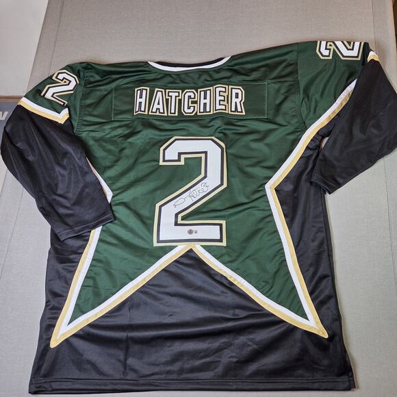 Derian Hatcher Signed Dallas Stars Custom Jersey XL Beckett Witness Autograph - Picture 1 of 12